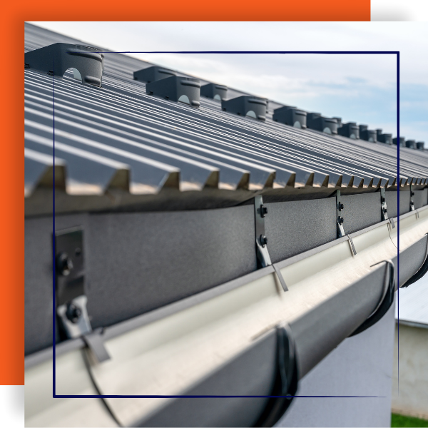 Freshly cleaned residential gutter.