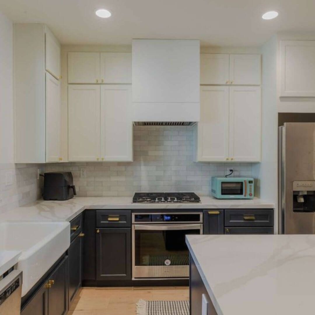 remodeled kitchen with stone countertops
