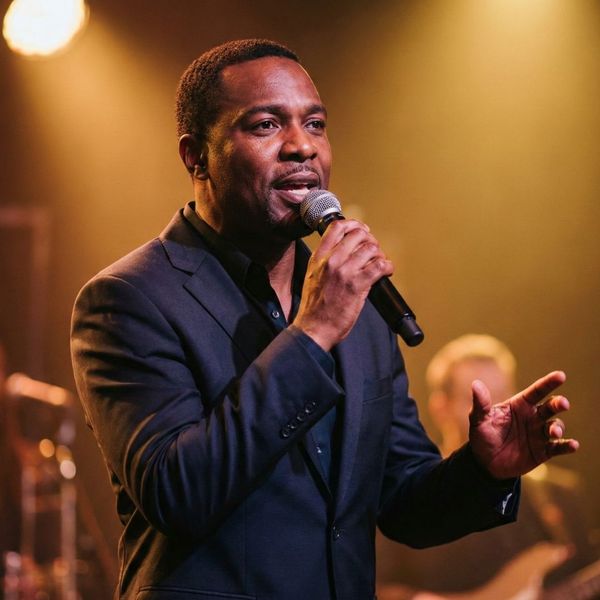 Soul singer on stage