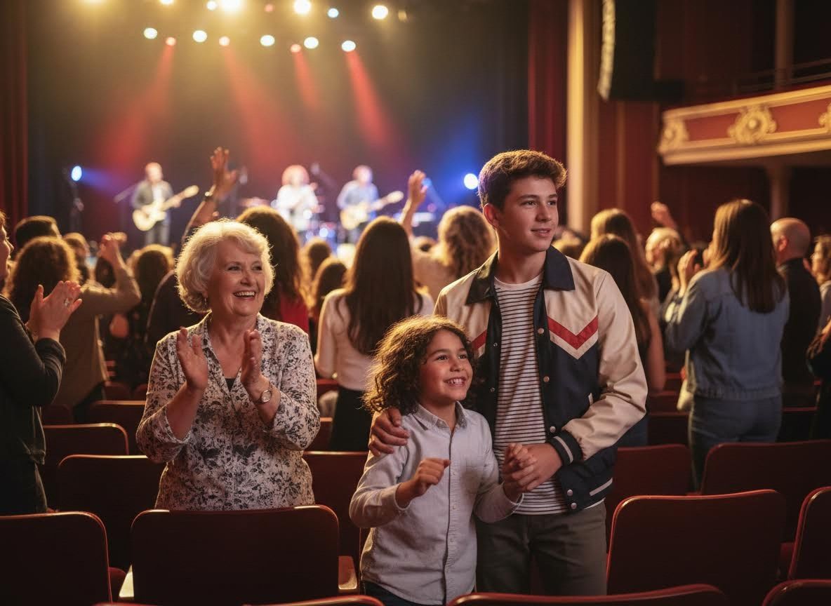Family enjoying a live concert