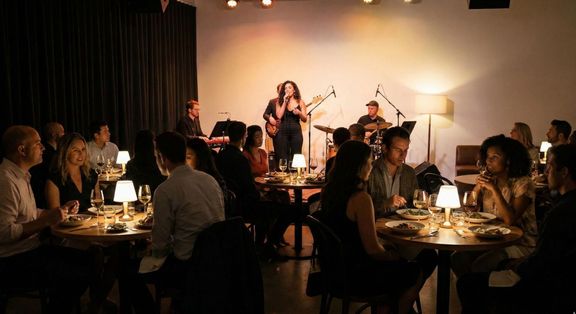 Singer performing at dinner show