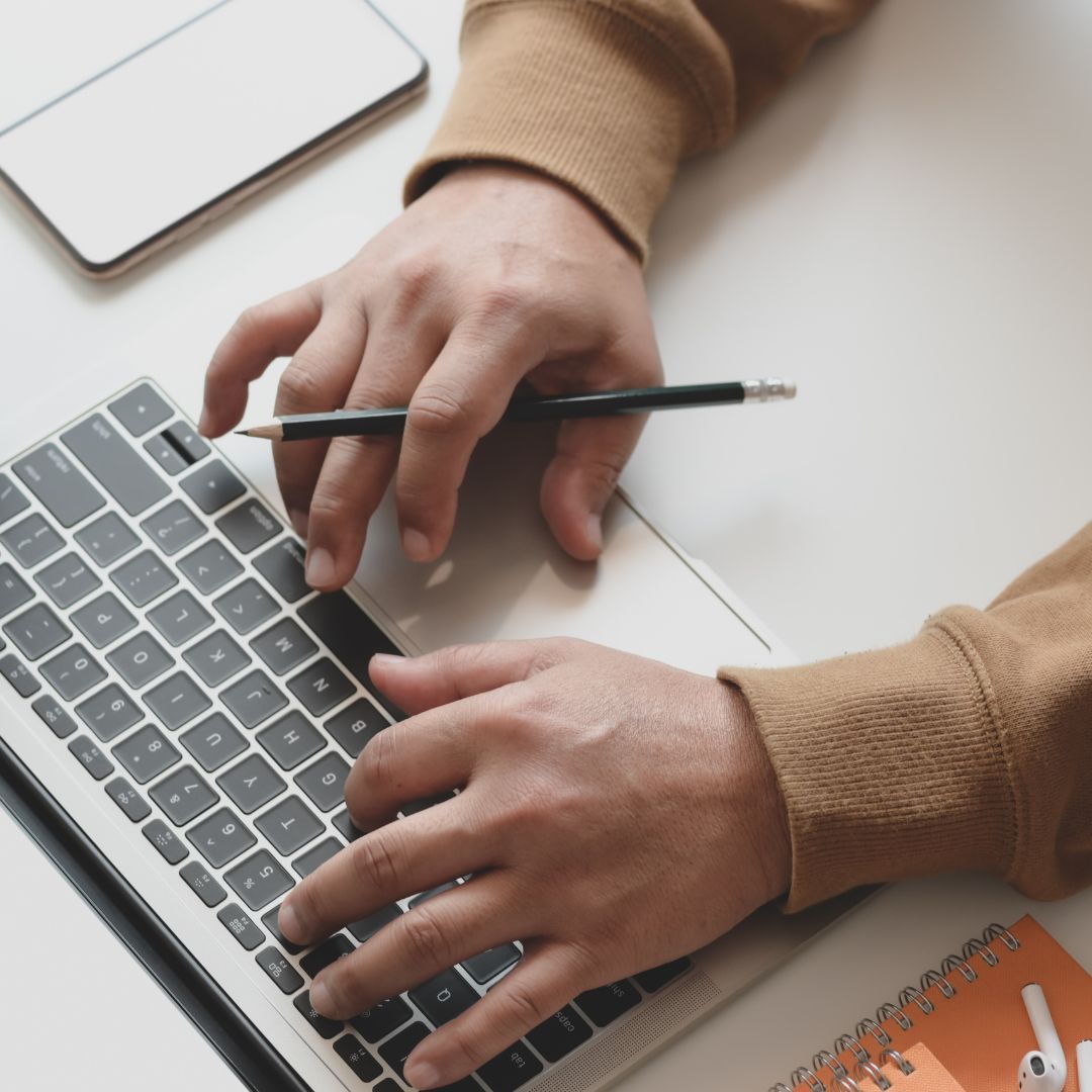 Man working on laptop