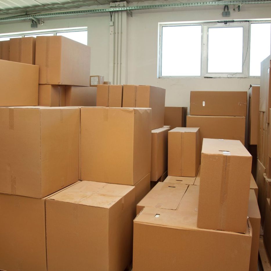 boxes in the storage room