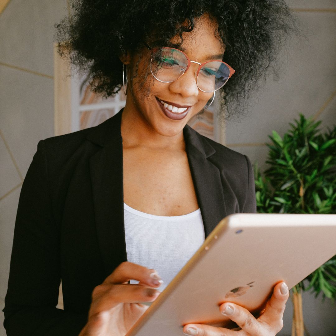 woman using a tablet