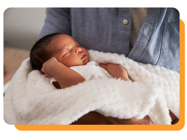 person holding a young infant.
