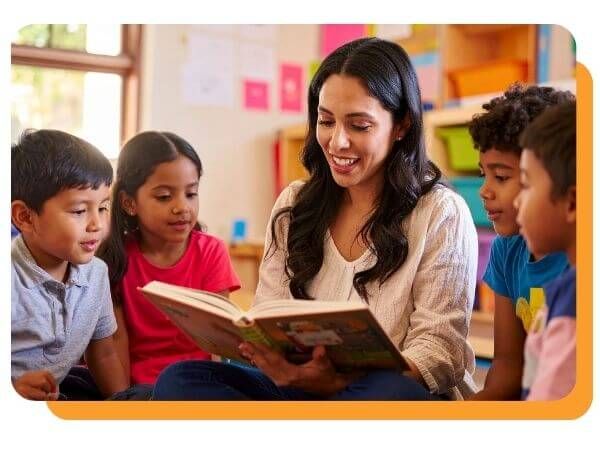 teacher reading to students