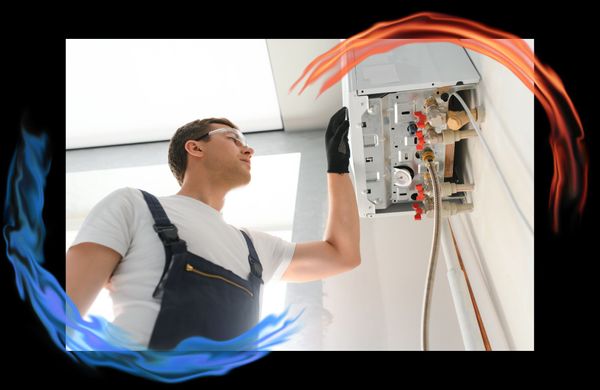 HVAC technician performing repairs