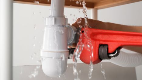 A water leak being fixed