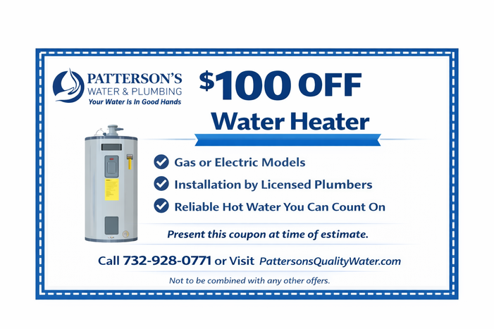 $100 OFF your new Water Heater Installation