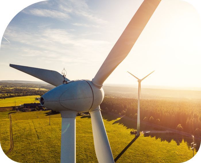 the top of a wind turbine