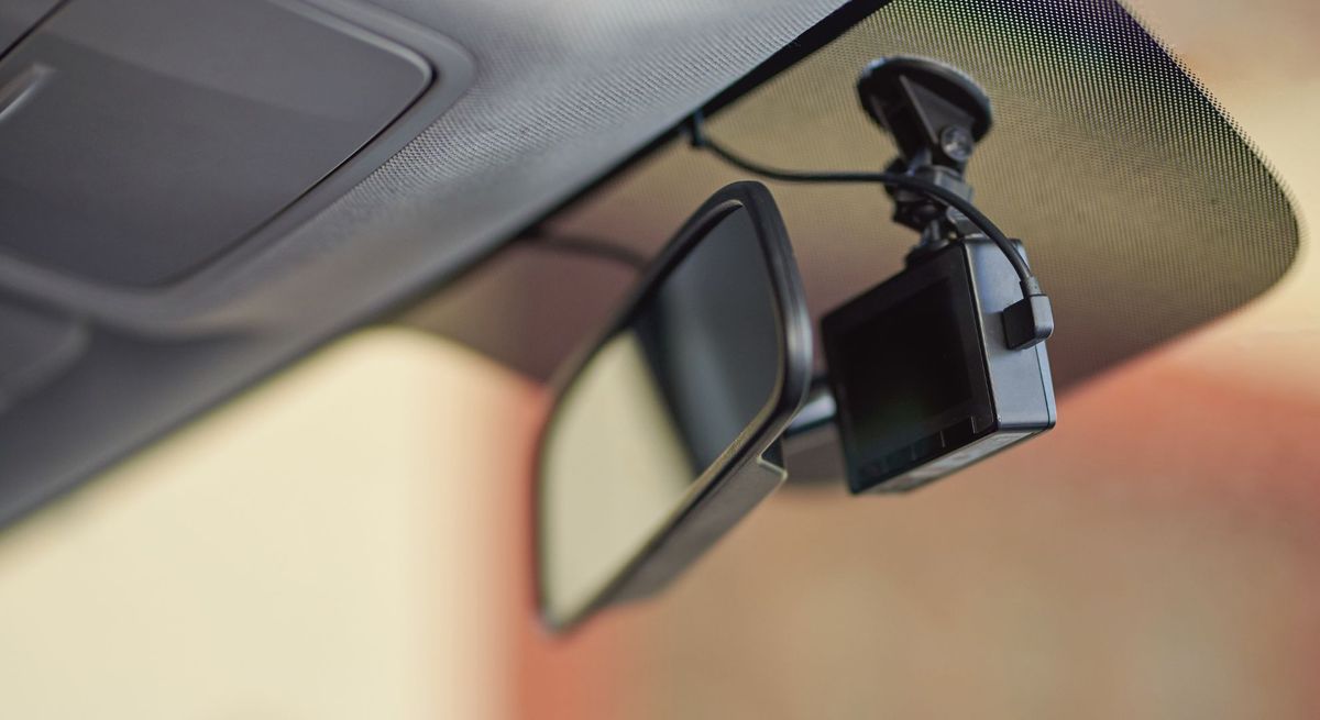 camera attached to rearview mirror