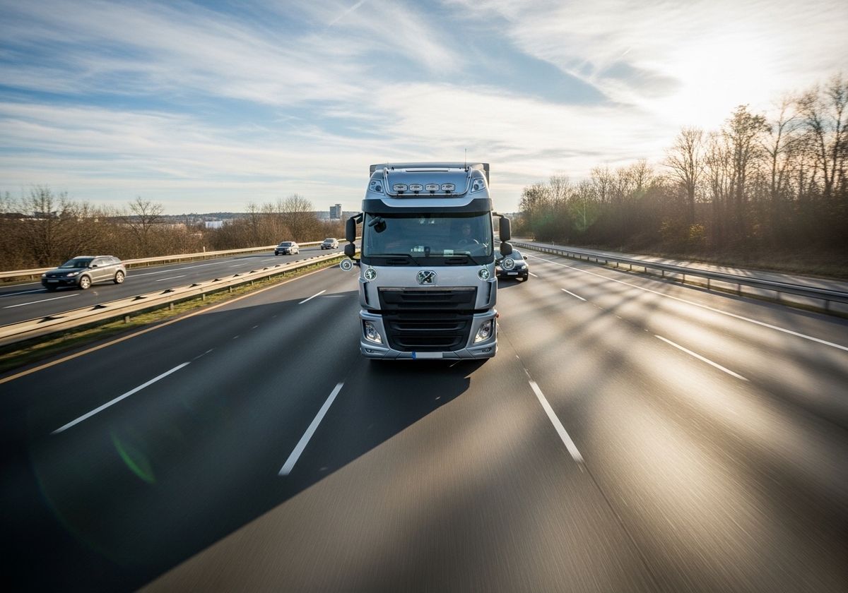 Silver Truck on Highway