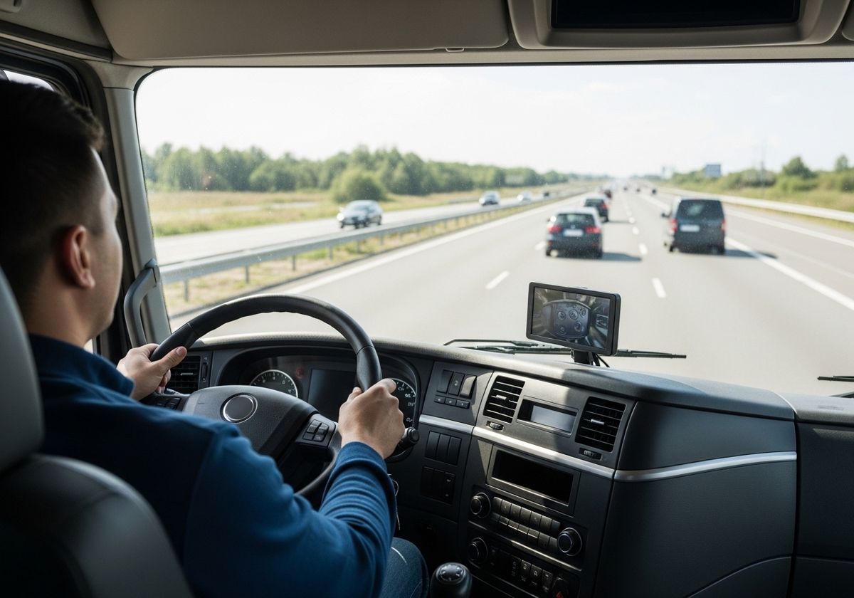 Truck driver on the highway