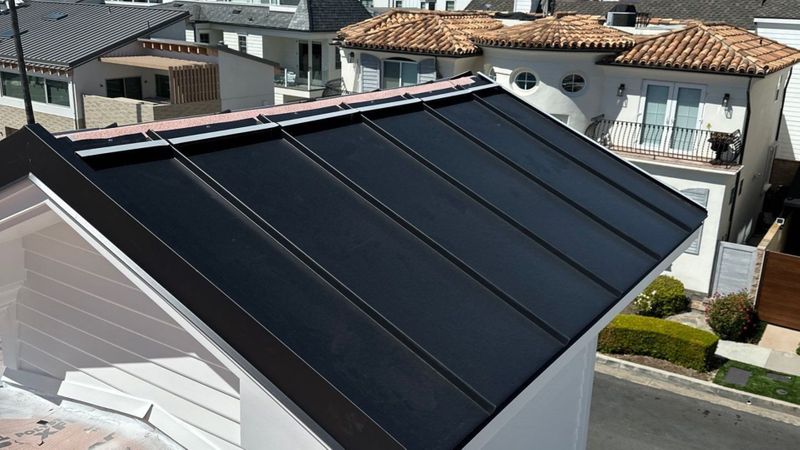 black Standing Seam Metal roof 