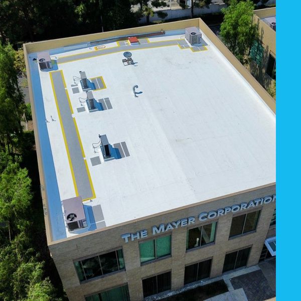 drone view of commercial roof