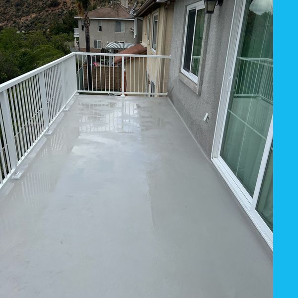 wet deck that was recently waterproofed