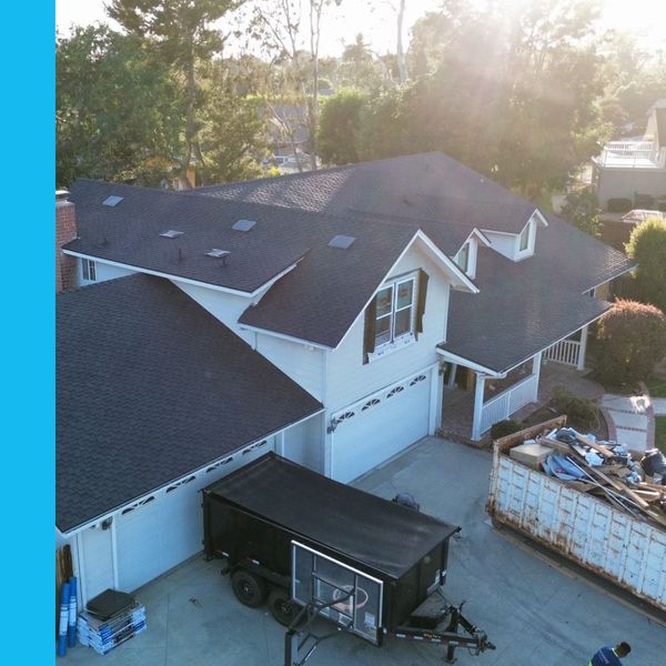 drone view of residential roof