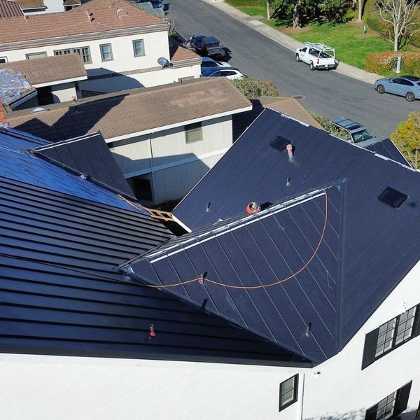 black Standing Seam Metal roof 