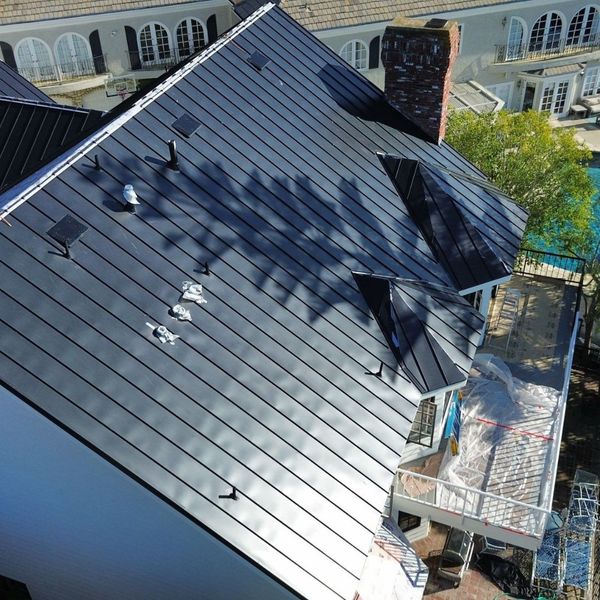 black Standing Seam Metal roof 