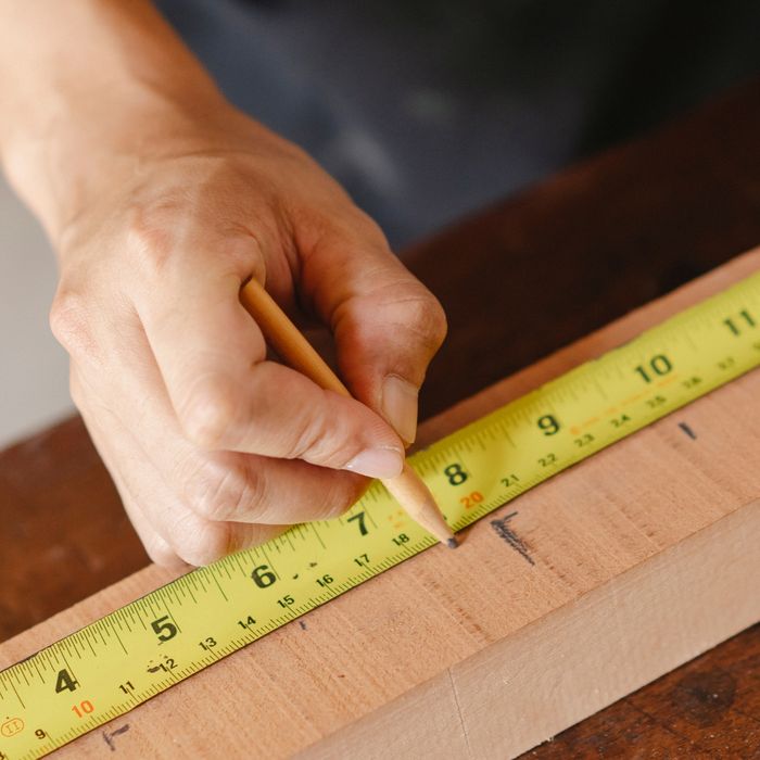 Measuring a wood beam