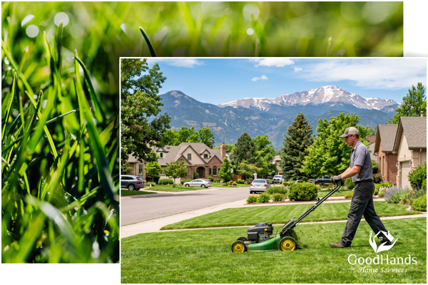 Man mowing a lawn
