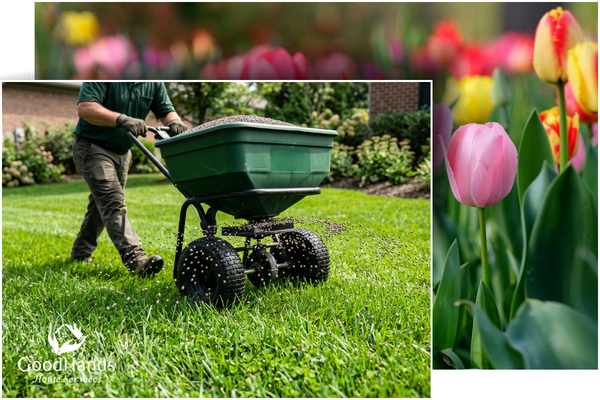 Man fertilizing a lawn