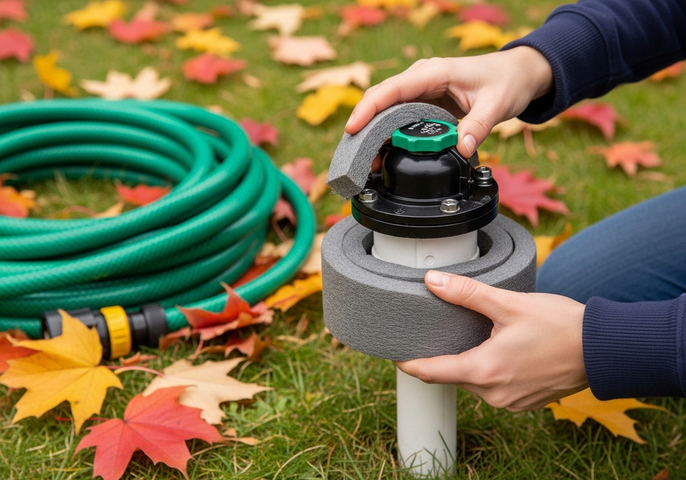 Insulating outdoor water spigot for winter