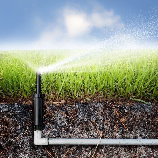 sprinkler and pipe under the ground