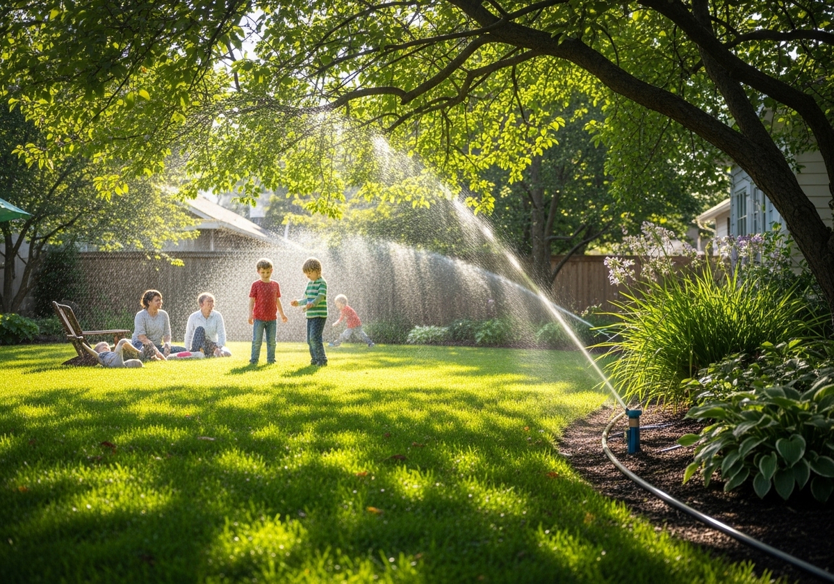 Family Fun in Sprinkler
