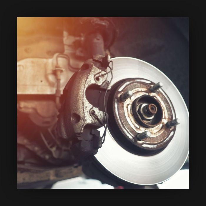 Car Brake Disc without Wheels Closeup