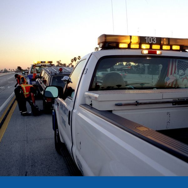 Tow truck at the site of accident Tow truck at the site of accident