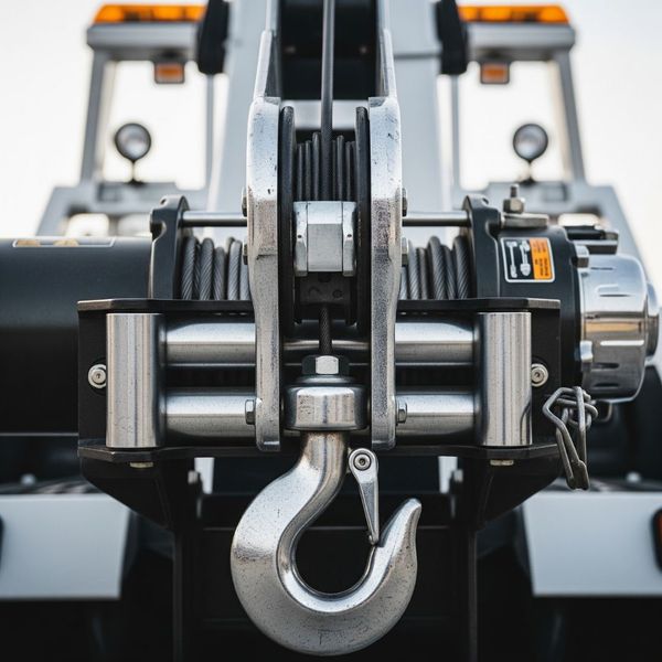 close-up on professional towing equipment