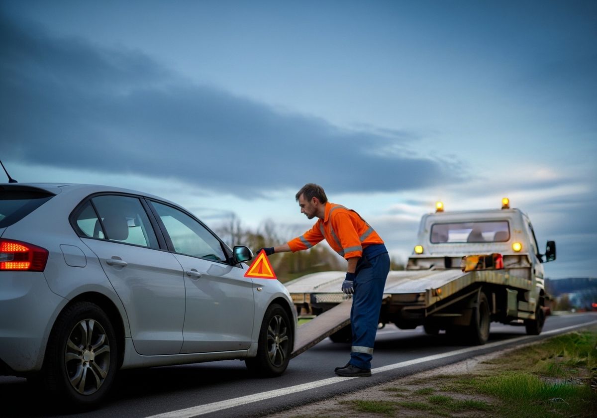 Broken Down Car Awaiting Tow