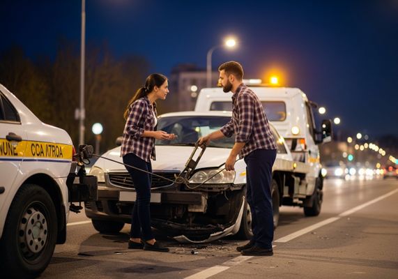 Couple Arguing After Car Accident
