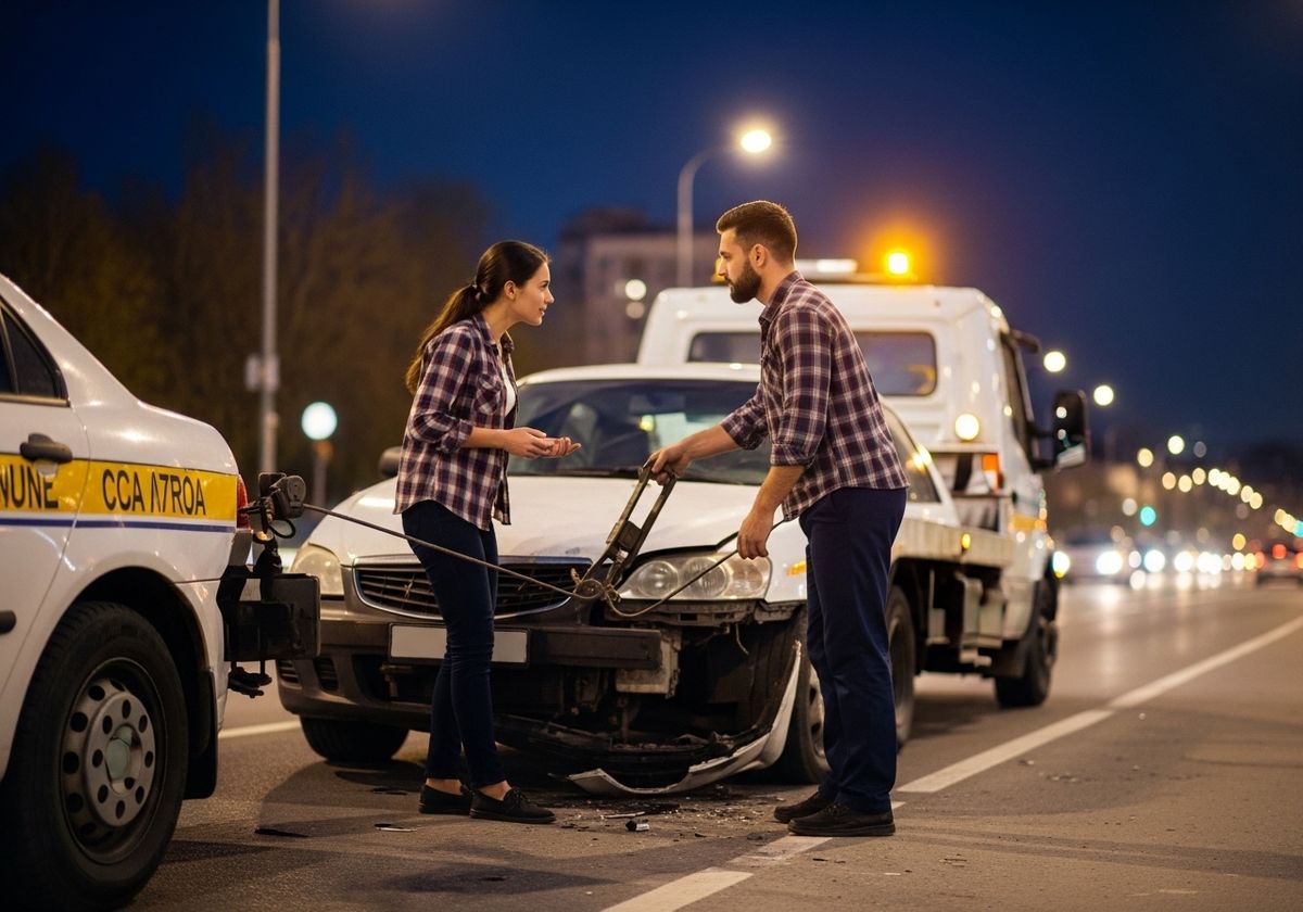 Couple Arguing After Car Accident