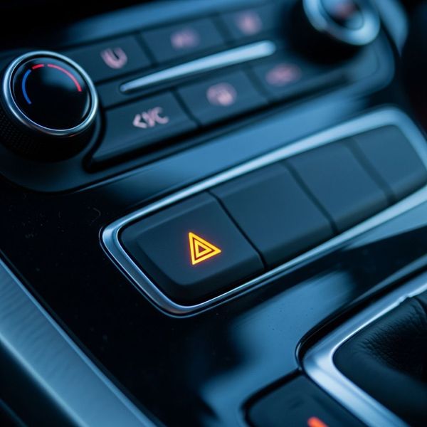 glowing hazard light button 
