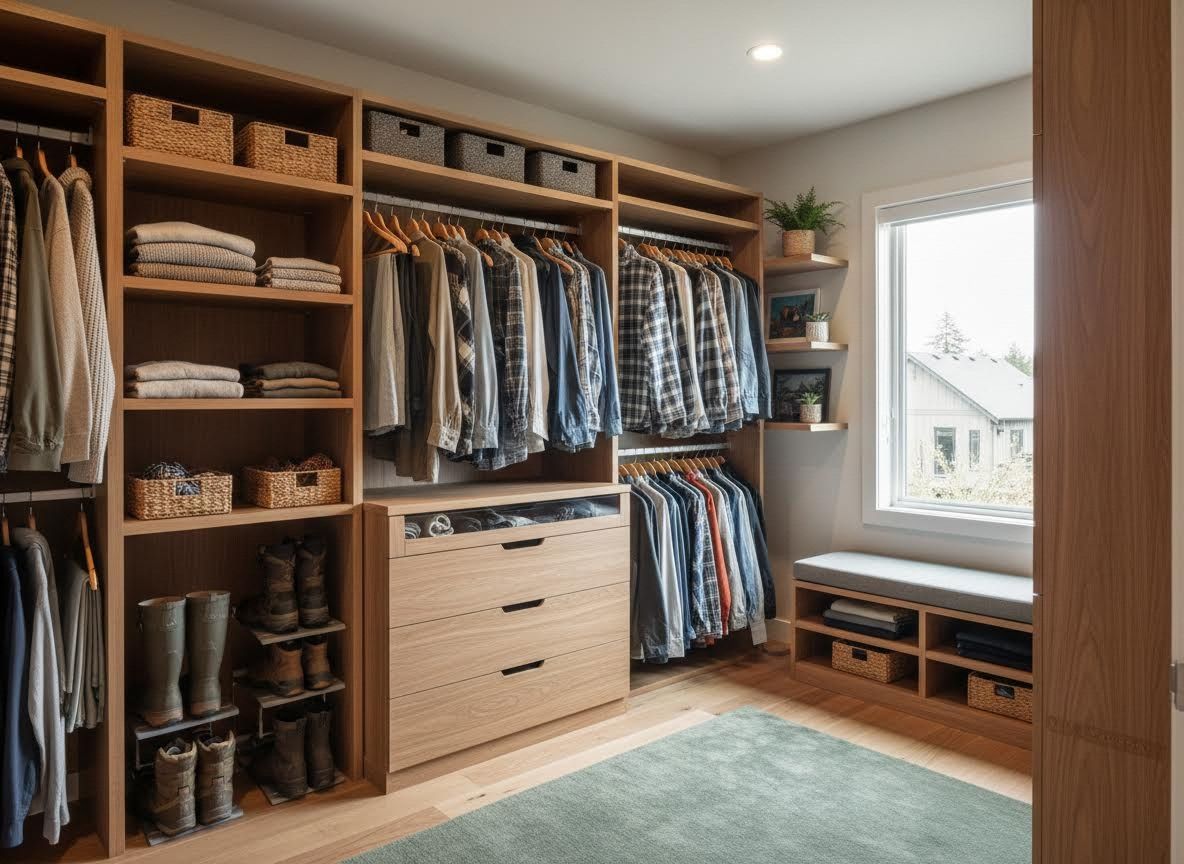Modern Wooden Walk-in Closet