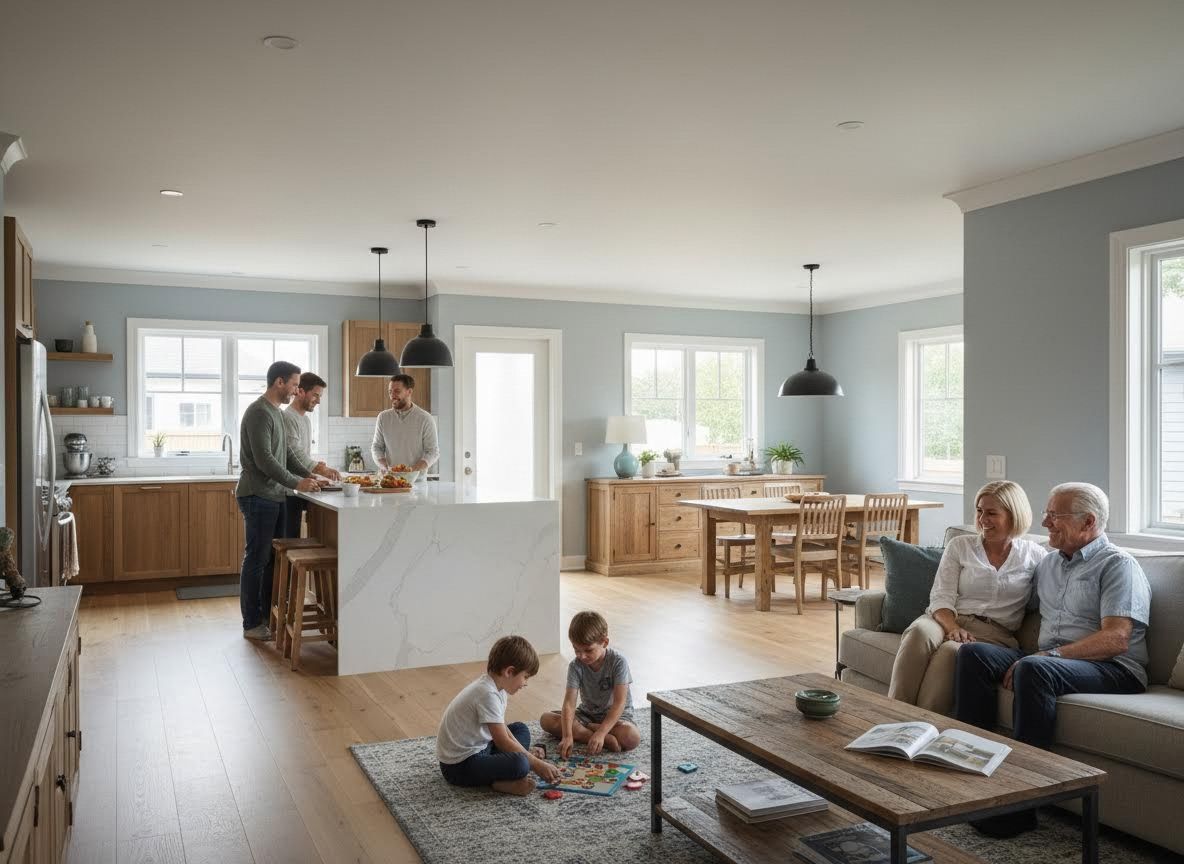 Multi-generational family in a bright, open-concept home