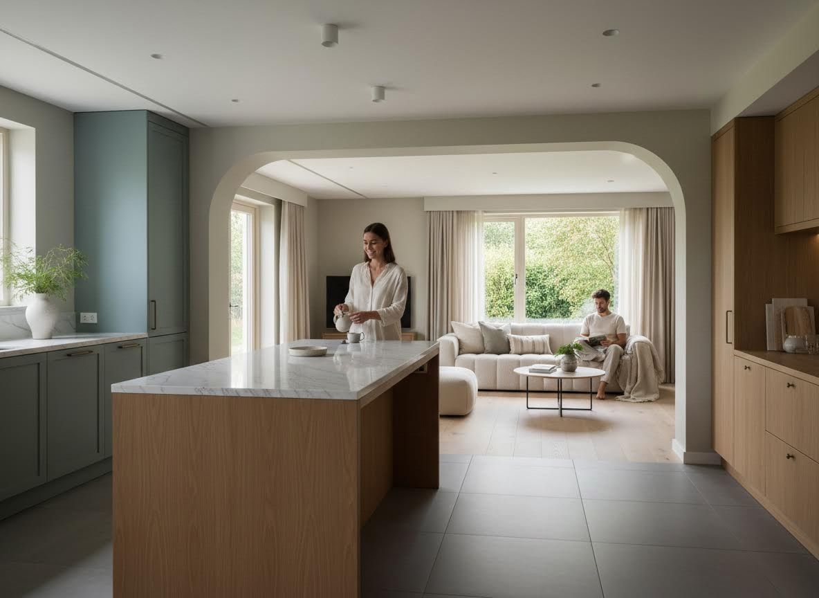 Modern Open-Plan Kitchen and Living Room