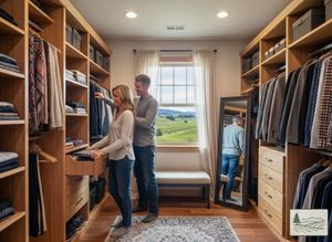 Couple Organizing Custom Walk-in Closet