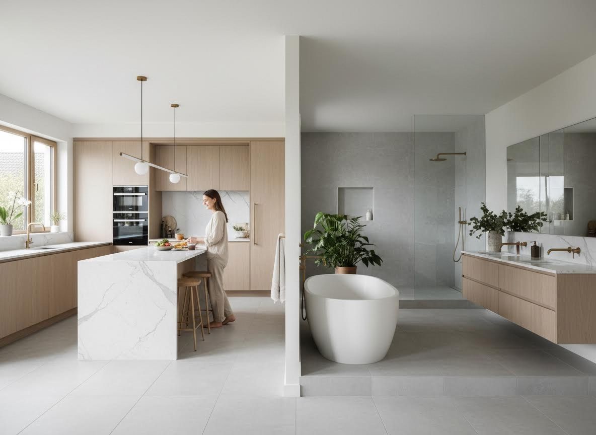 Modern Kitchen and Bathroom Interior