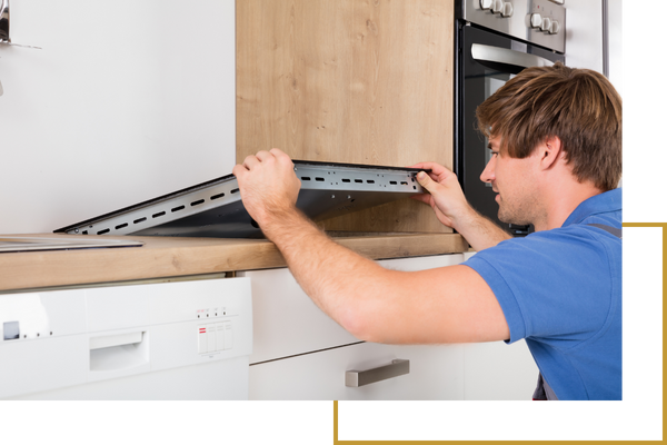 Man installing a new countertop