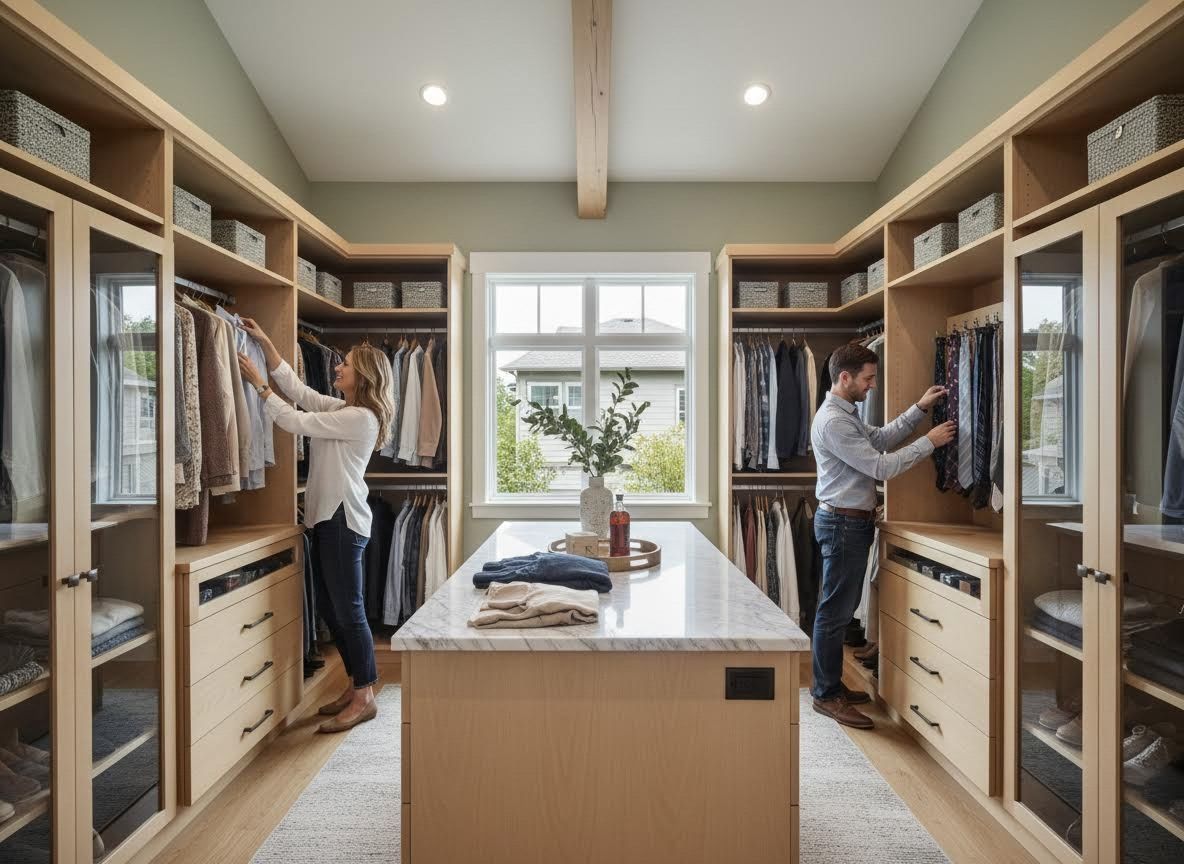 Couple in Modern Walk-in Closet