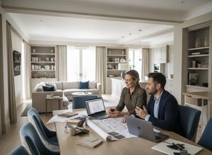 Architects or Interior Designers Collaborating on Home Plans