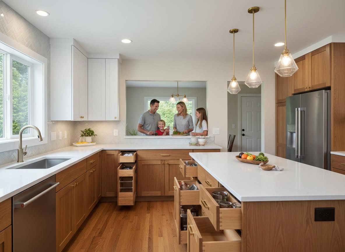 Modern Kitchen with Family and Smart Storage Solutions