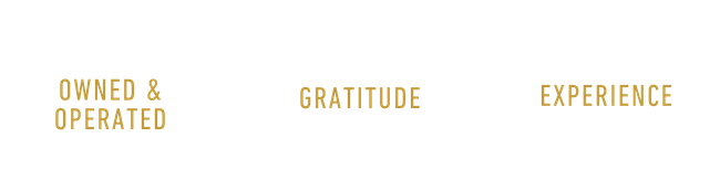 Badge 1: 25+ Years of Experience in the Industry  Badge 2: Locally Owned and Operated  Badge 3: Showing gratitude in all we do