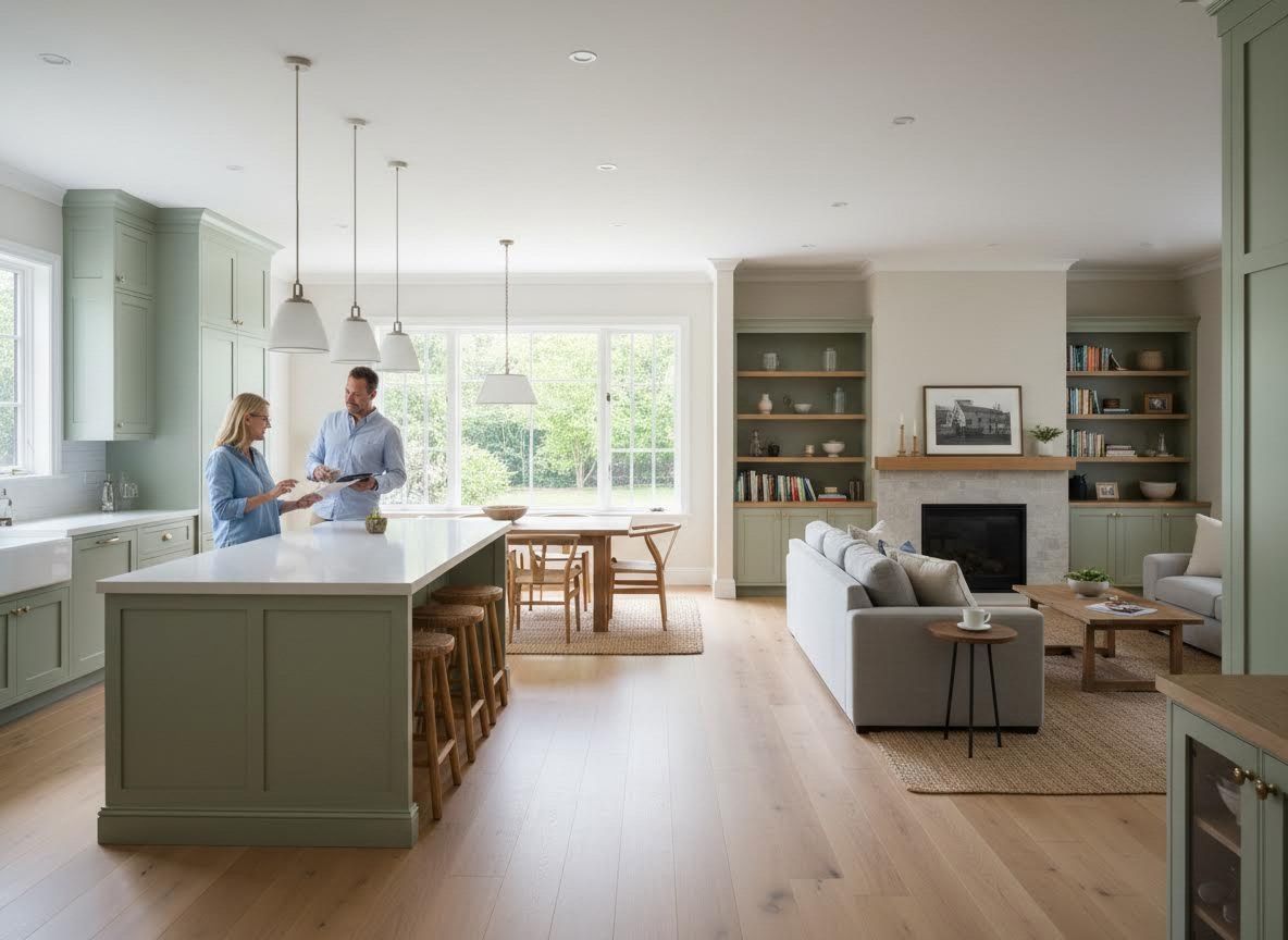 Modern Open-Concept Kitchen and Living Room
