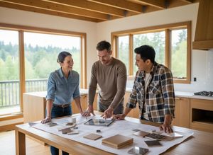 Home Designers Reviewing Plans and Samples