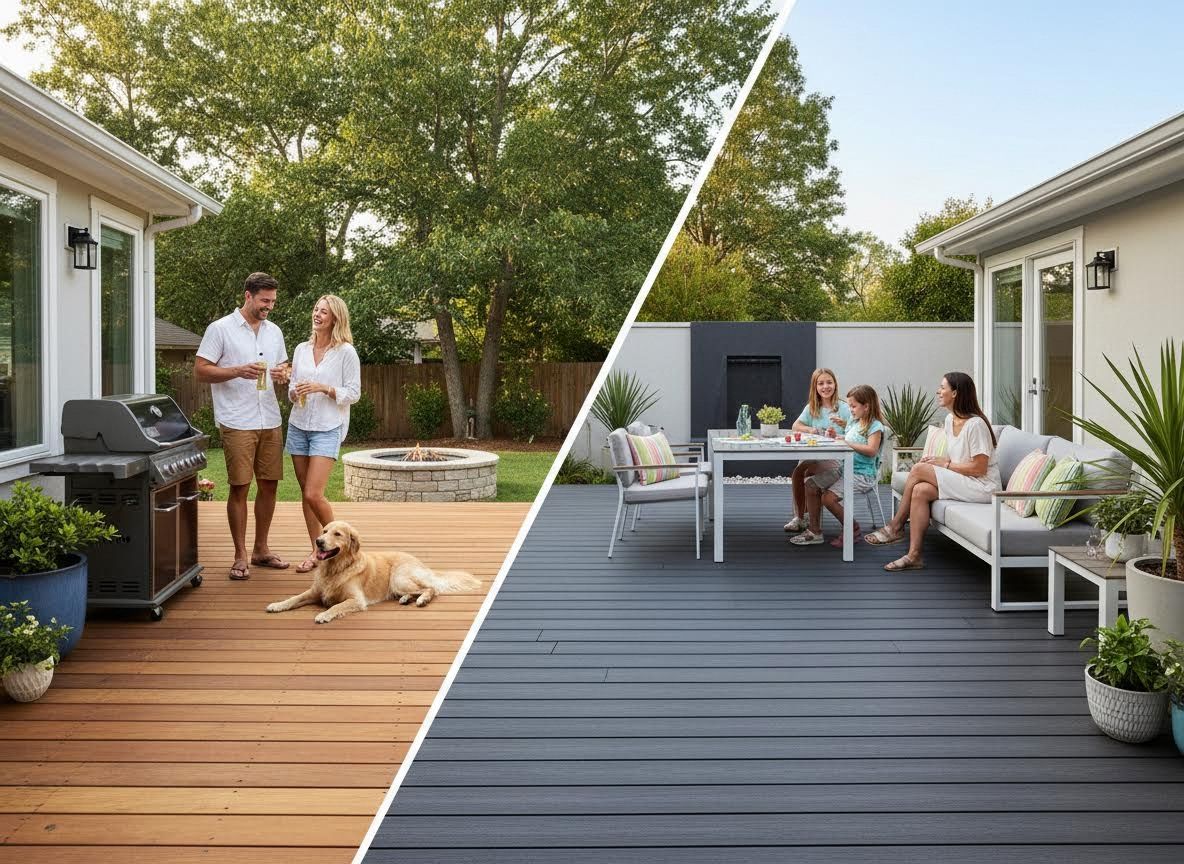 Family enjoying different outdoor deck designs