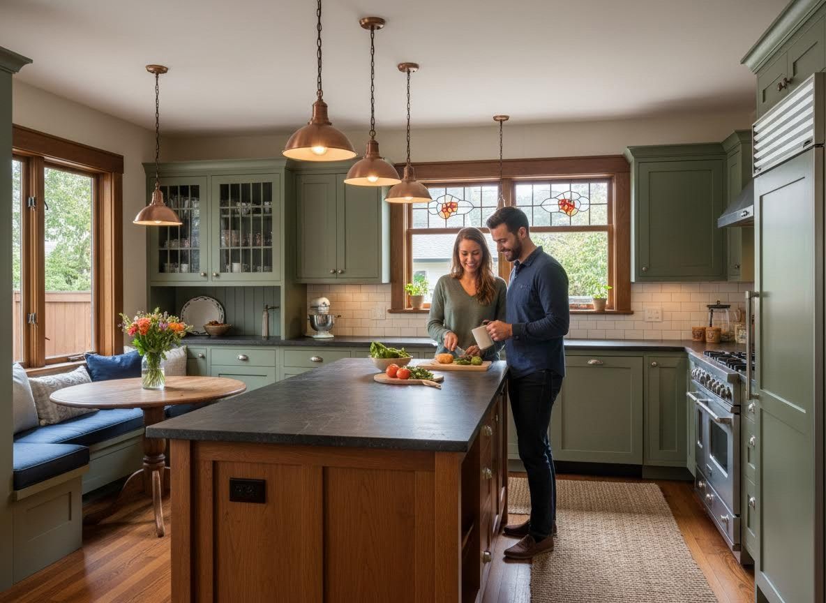Couple Cooking in a Stylish Kitchen